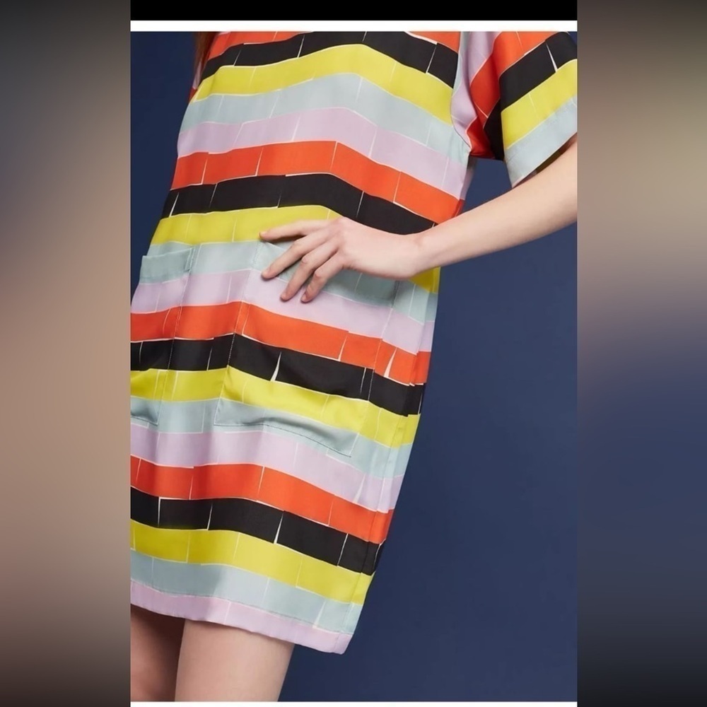 Anthropologie Dusen Dusen Multicolored Striped Tunic dress size XS - Picture 4 of 13